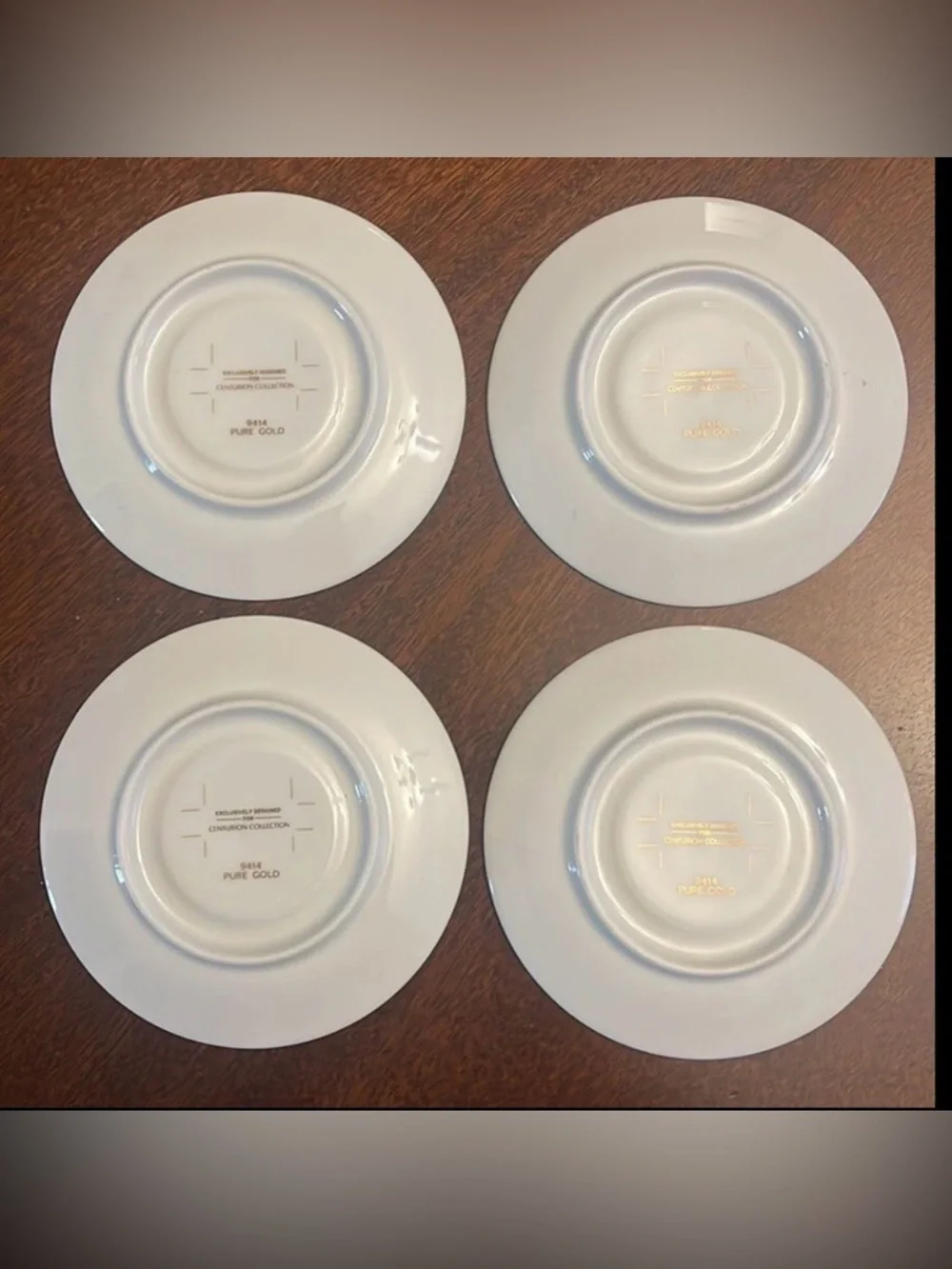 Set of 4 Centurion Collection 9414 Pure Gold Demitasse Cups & Saucers NWOT